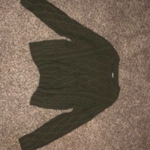 Green knitted sweater